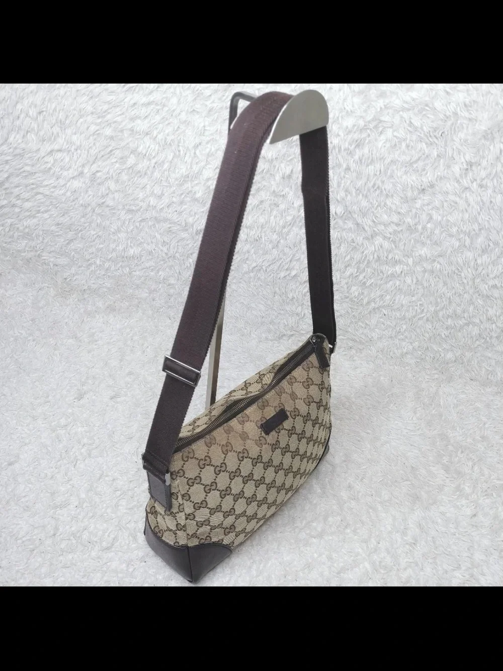Gucci Beige and Brown GG Canvas Shoulder Bag